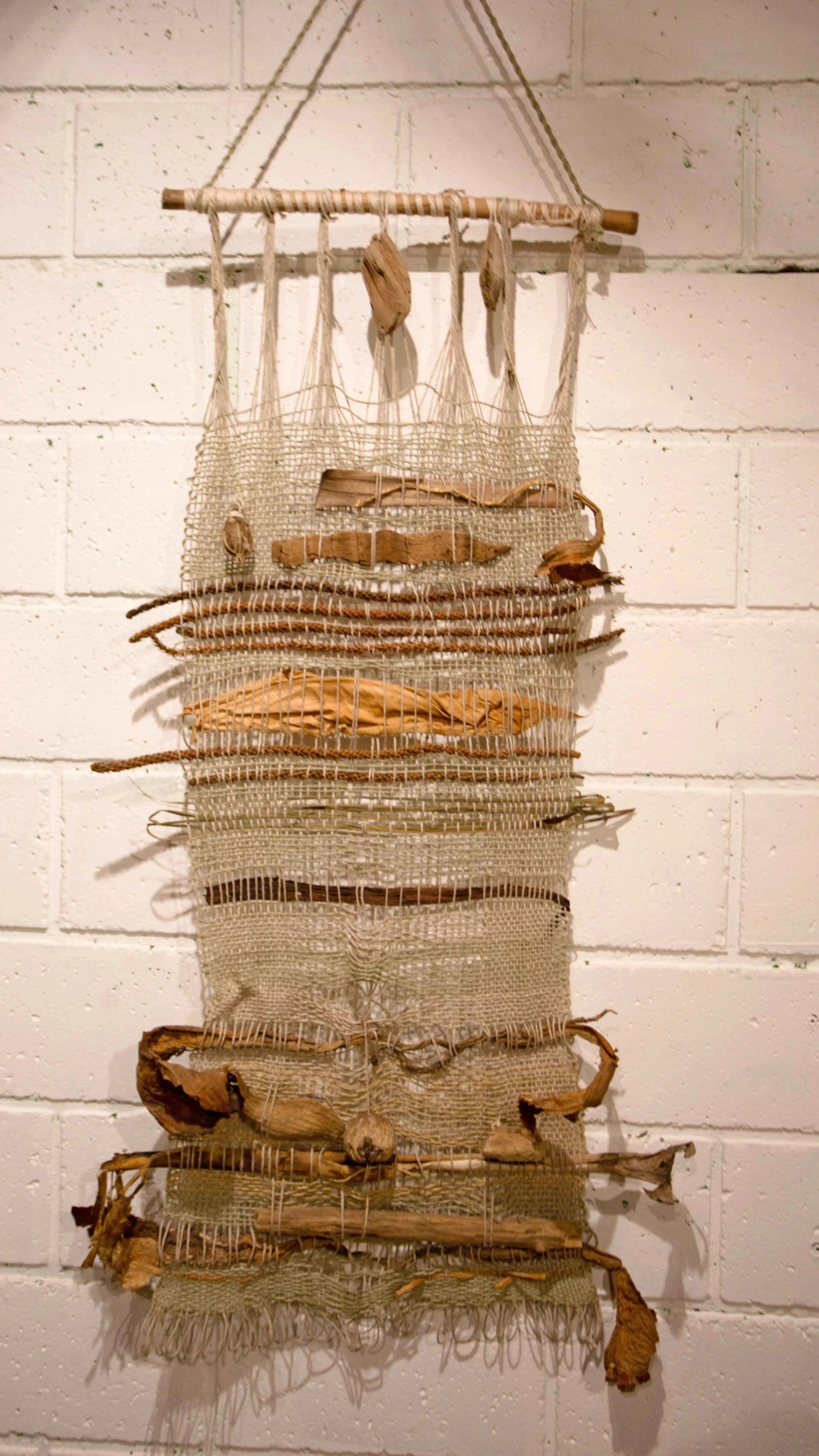 Cool wall art made from natural fibers.