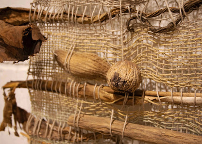 Cool wall art made from natural fibers.