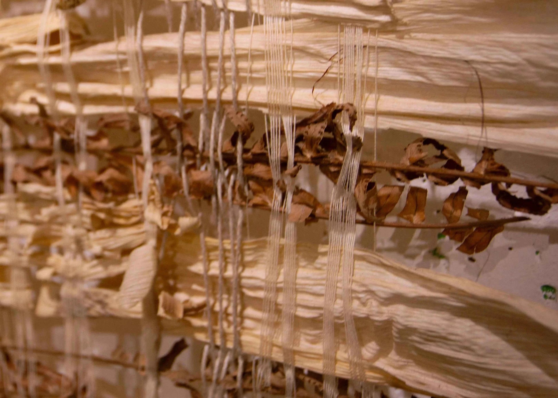 Awesome wall art made from natural corn leaves.