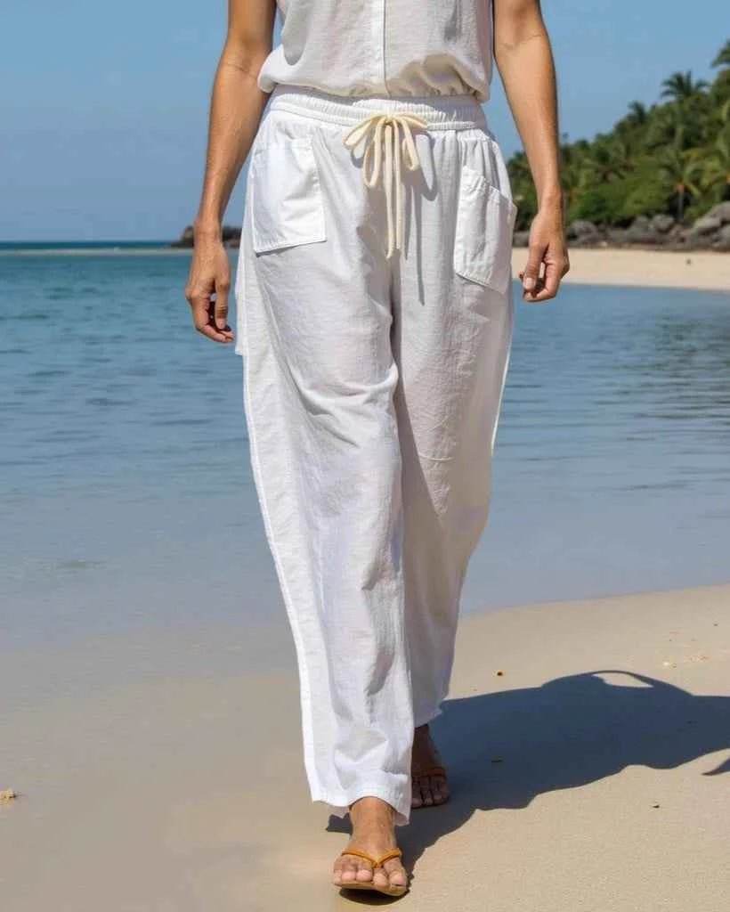 PLAYA BLANCA, Organic Cotton Pants - Eco-Friendly Comfort and Style - Maia Organic