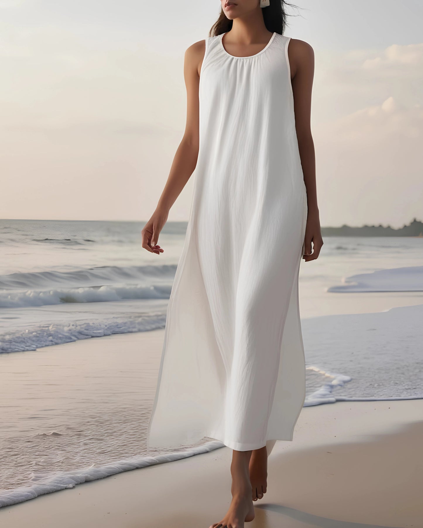 ISLA DE FLORES, Organic Cotton Shirt - Sleeveless and Naturally Dyed - Maia Organic