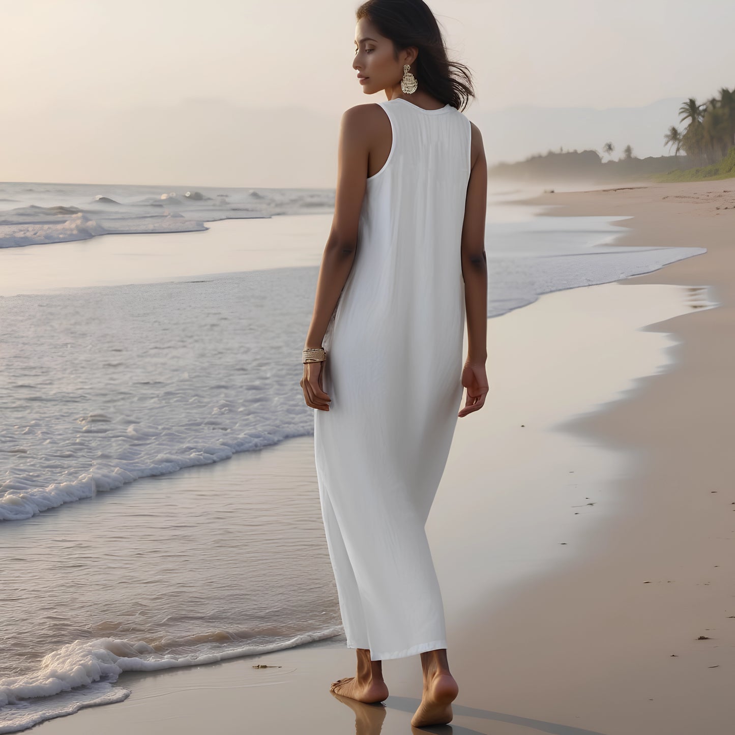 ISLA DE FLORES, Organic Cotton Shirt - Sleeveless and Naturally Dyed - Maia Organic