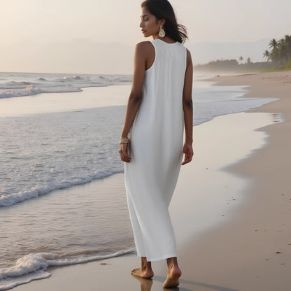 ISLA DE FLORES, Organic Cotton Shirt - Sleeveless and Naturally Dyed - Maia Organic
